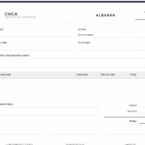 Talonario de Albaranes Personalizado